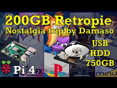 200GB Retropie Build. USB boot 750gb hard disk. room for expansion. £12 HDD. Raspberry Pi 4.